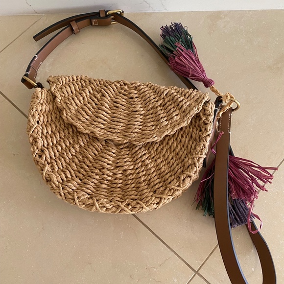 Porfois Crossbody Summer Vacation Beach Straw Lined Bag - Picture 13 of 14